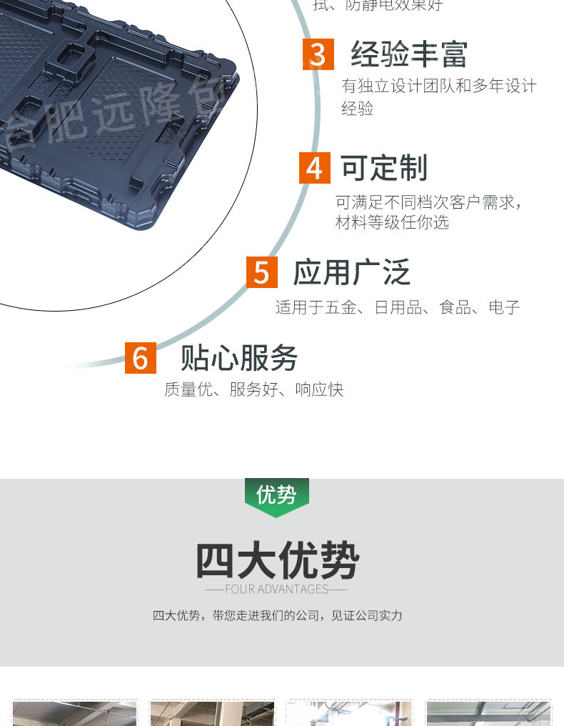 abs防靜電内(nèi)托吸(xī)塑托盤(pán)包裝産品